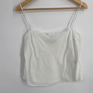 Milly Top Women’s 6 White Gauze Cotton Tank Romantic Feminine Minimalist Sexy